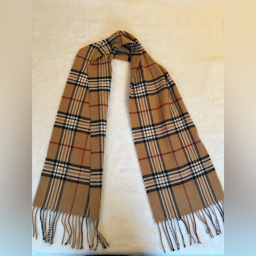 Classic Tan Plaid Scarf